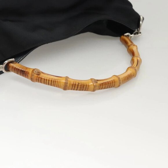 GUCCI Bamboo Hand Bag Canvas 2way Navy Silver - Picture 10 of 15